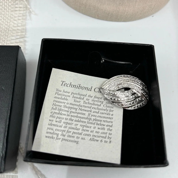 Vintage Technibond Platinum Over Sterling Silver Pendant Necklace - 18" - Picture 13 of 16